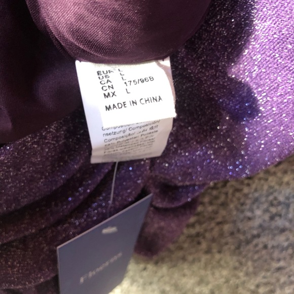 NWT Floerns Glitter Sleeveless Ruched Party Dress, Sz Large - Picture 5 of 6